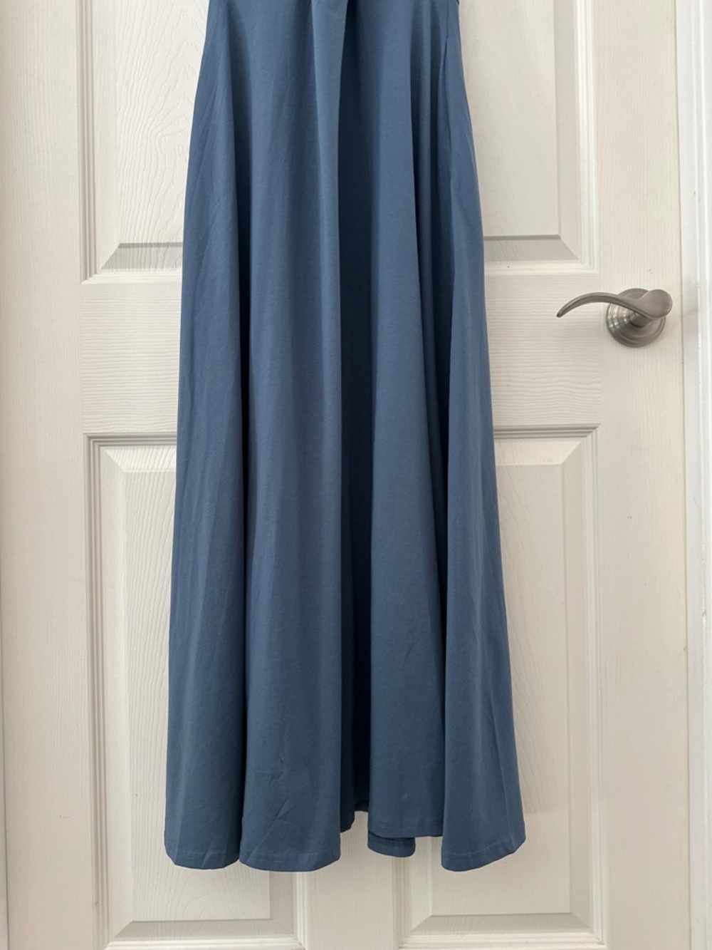 PACT Fit & Flare Open Back Maxi Dress Slate Blue Women’s Size Medium - Picture 9 of 13